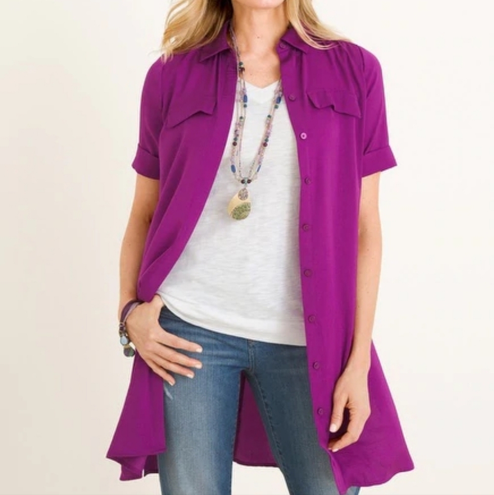 Chicos Sparkling Grape Long Top Tunic Shirt 2
